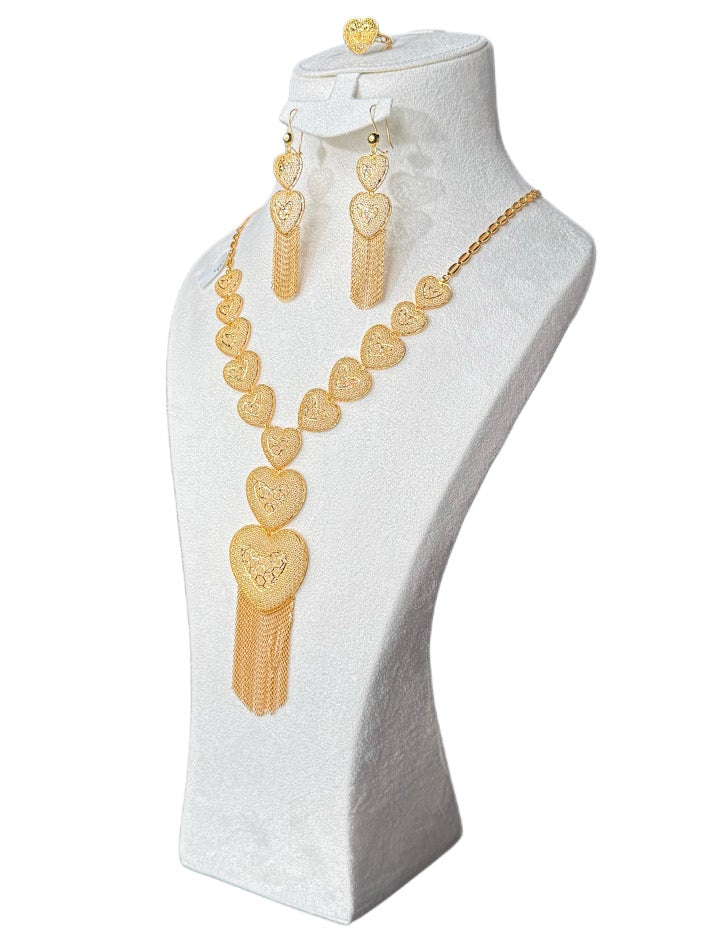 22K Gold Necklace & Ring & Earrings 51.97g