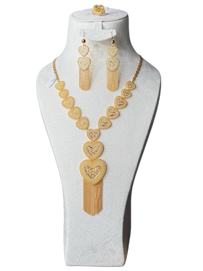 22K Gold Necklace & Ring & Earrings 51.97g