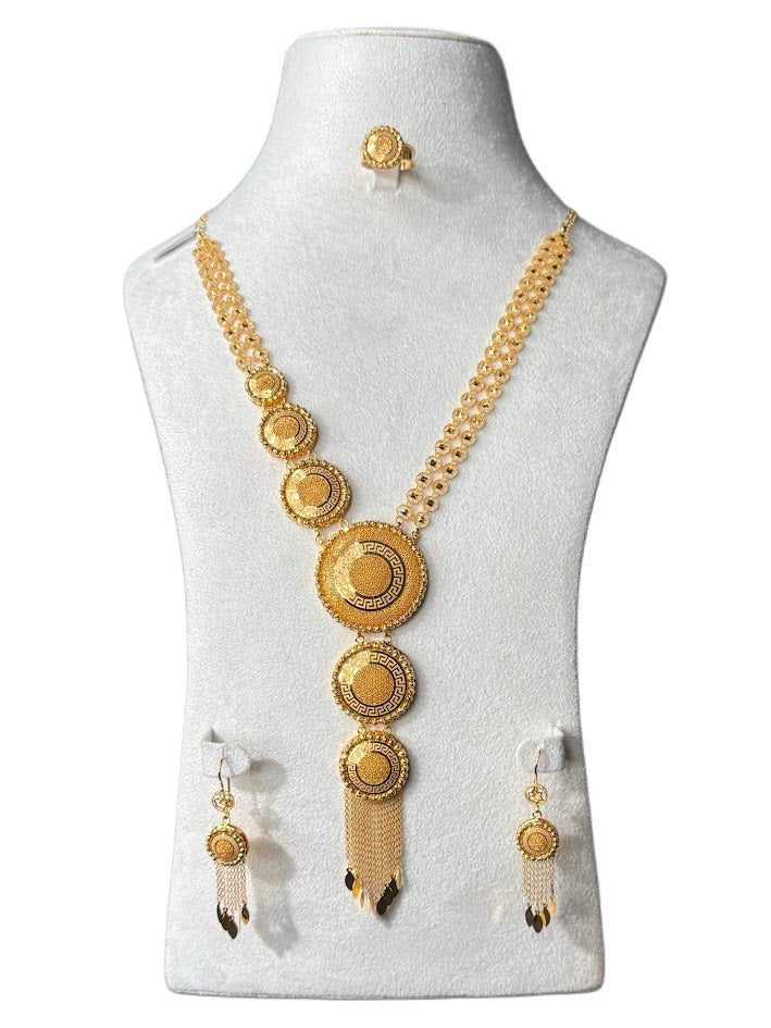 22K Gold Necklace & Ring & Earrings 67.8g