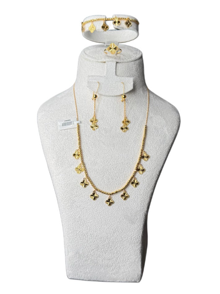 22K Gold Necklace & Ring & Earrings, Bracelet 15.48g