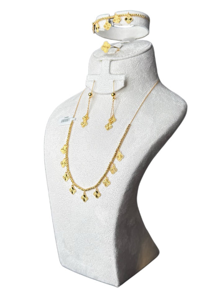 22K Gold Necklace & Ring & Earrings, Bracelet 15.48g