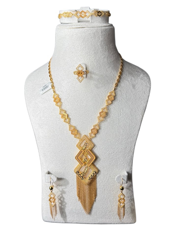 22K Gold Necklace & Ring & Earrings,Bracelet 41.2g