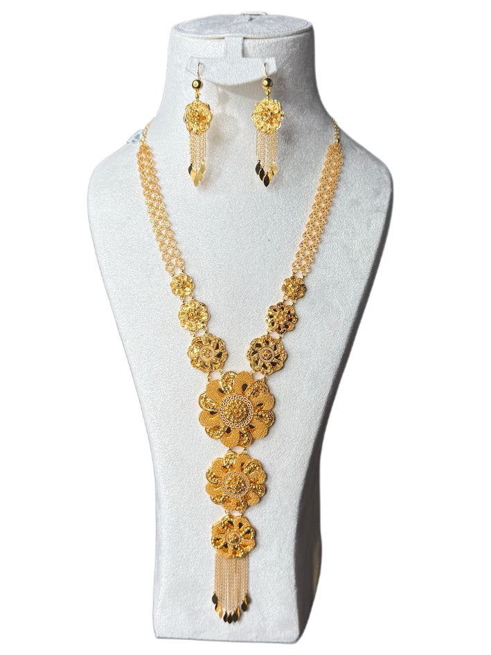22K Gold Necklace & Ring & Earrings 79.3g