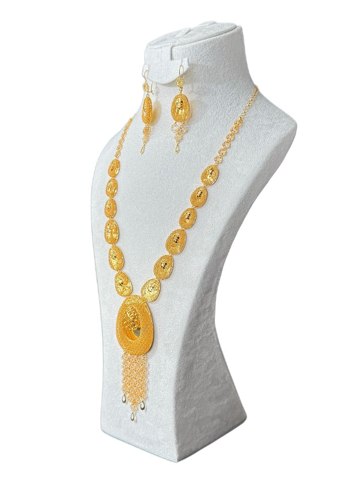 22K Gold Necklace & Ring & Earrings 67.11g