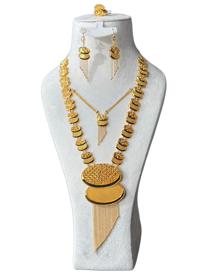 22K Gold Necklace & Ring & Earrings 103.67g