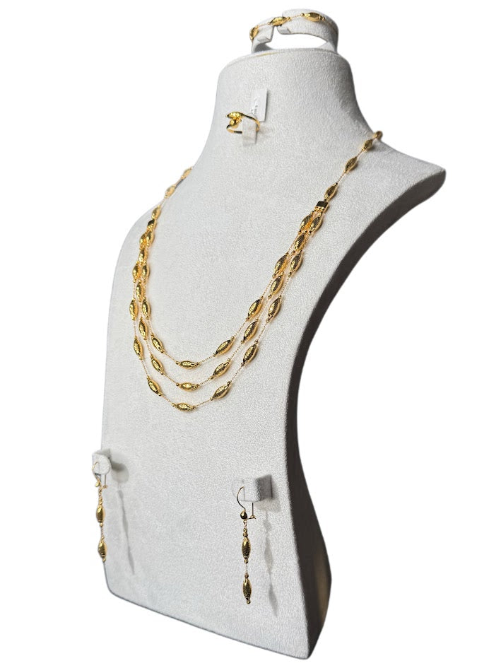 22K Gold Necklace & Ring & Earrings, Bracelet 41.33g