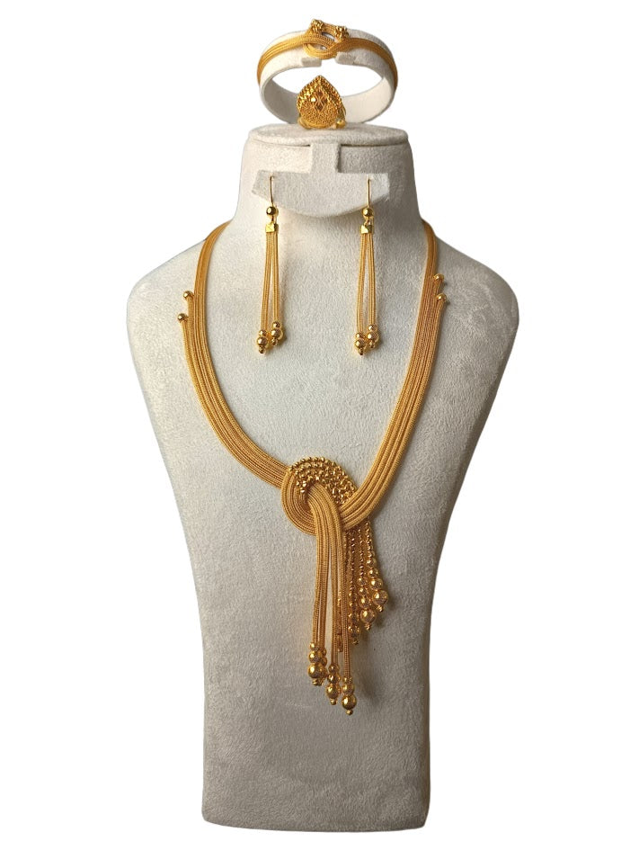 22K Gold Necklace & Ring & Earrings 47.78g