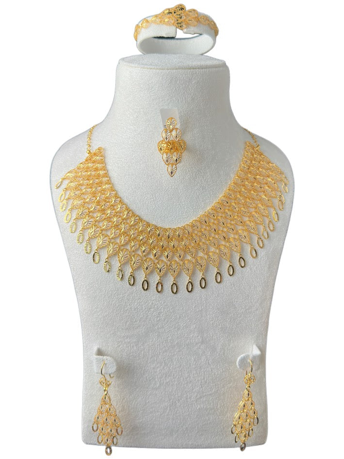 22K Gold Necklace & Ring & Earrings 68.04g