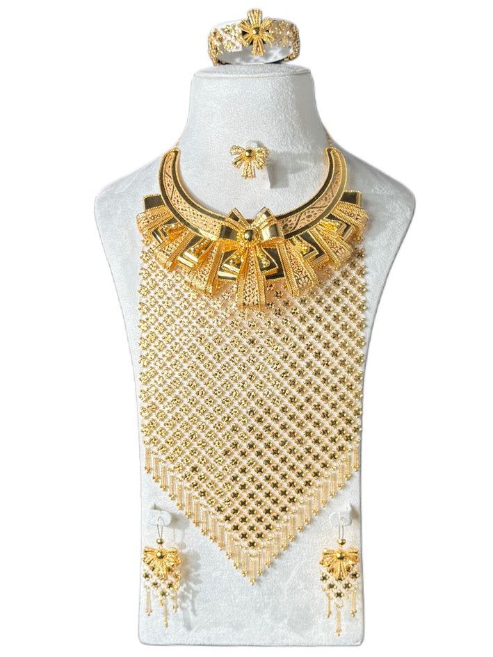 21K Gold Necklace & Ring & Earrings 234.59g