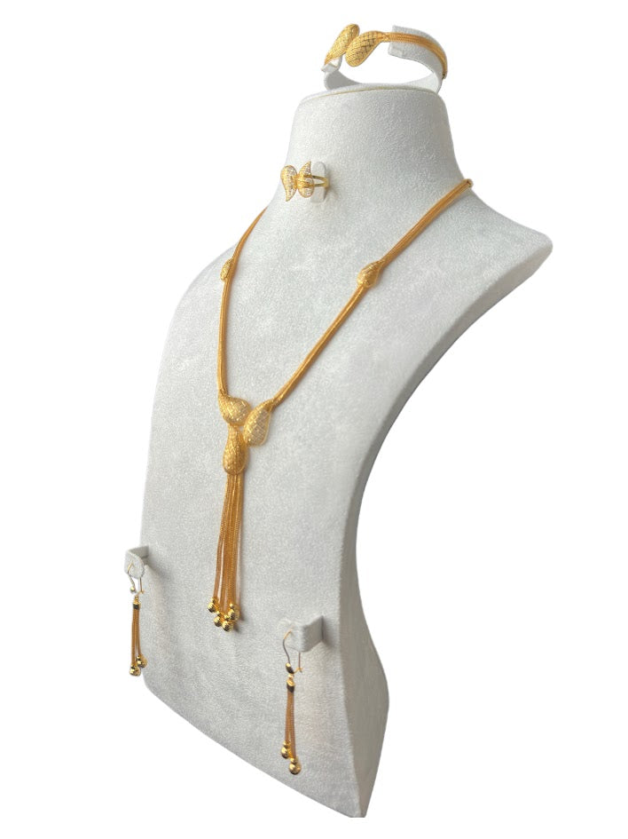 21K Gold Necklace & Ring & Earrings 40.04g