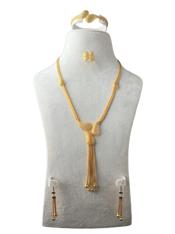 21K Gold Necklace & Ring & Earrings 40.04g