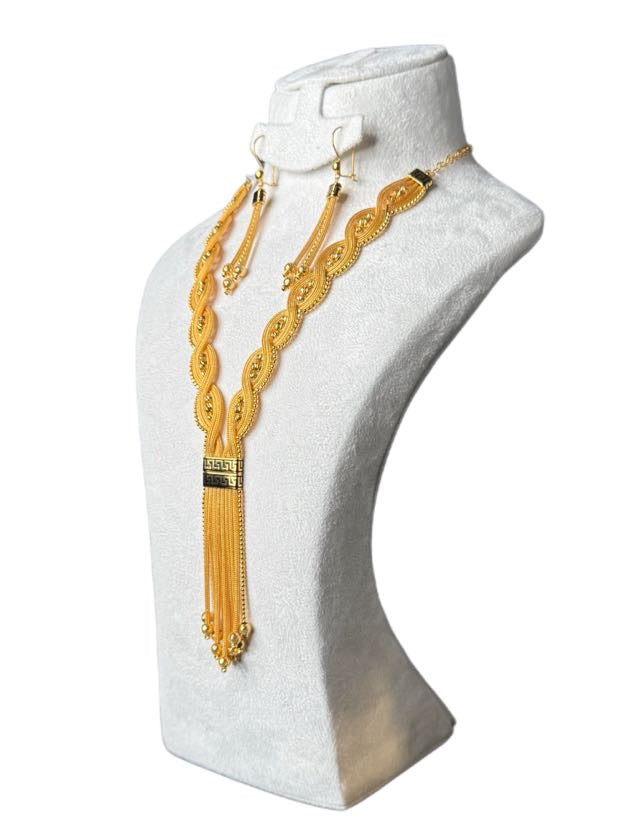 21K Gold Necklace & Ring & Earrings 46.79g