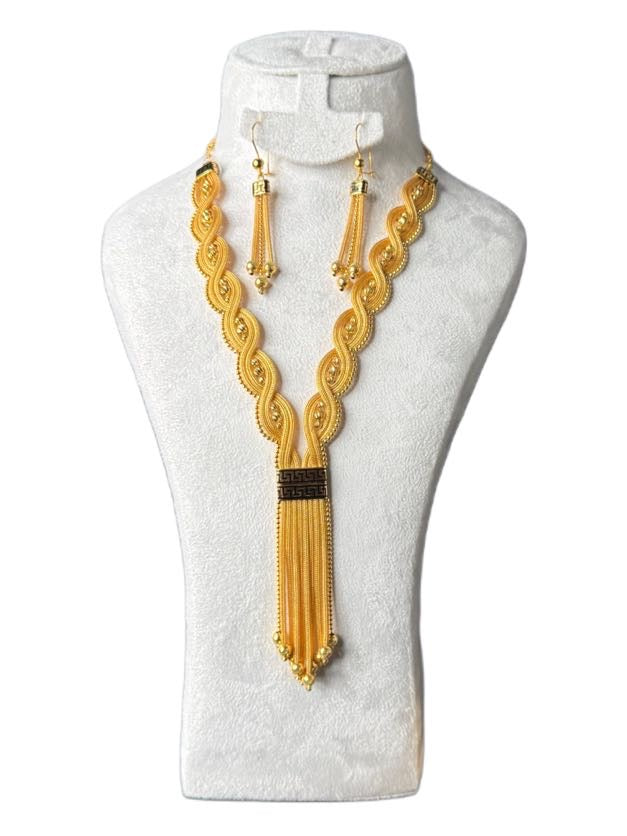 21K Gold Necklace & Ring & Earrings 46.79g