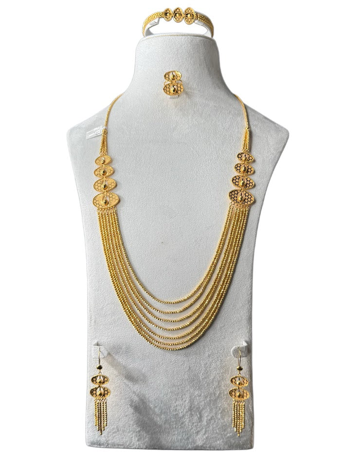 21K Gold Necklace & Ring & Earrings 86.47g