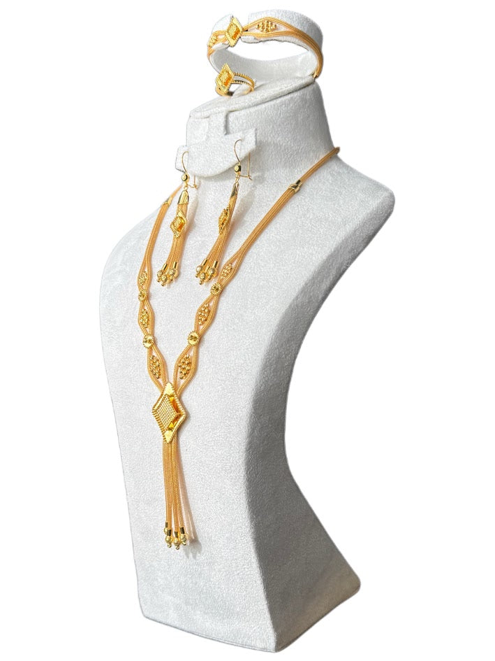 21K Gold Necklace & Ring & Earrings, Bracelet  37.92g