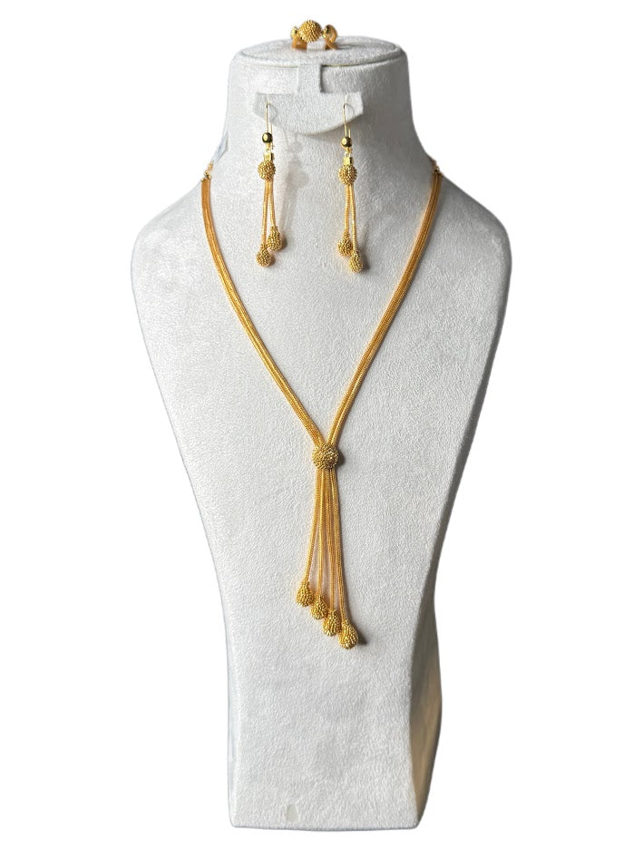 21K Gold Necklace & Ring & Earrings 41.38g