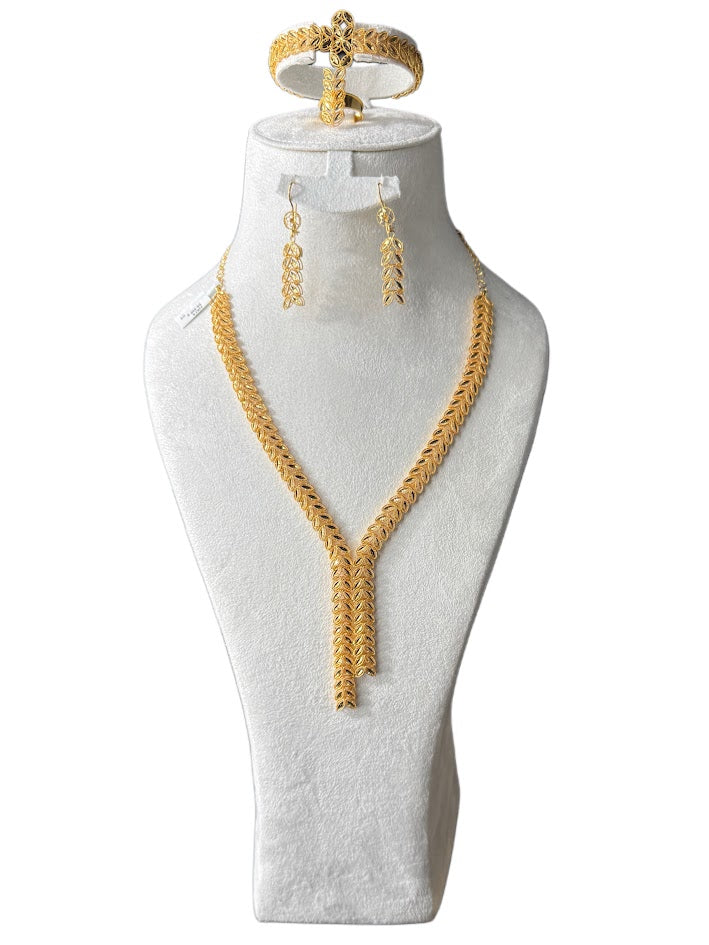 22K Gold Necklace & Ring & Earrings ,Bracelet  68.46g