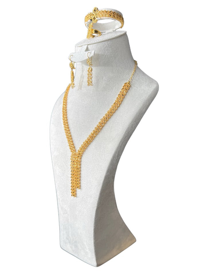 22K Gold Necklace & Ring & Earrings ,Bracelet  68.46g