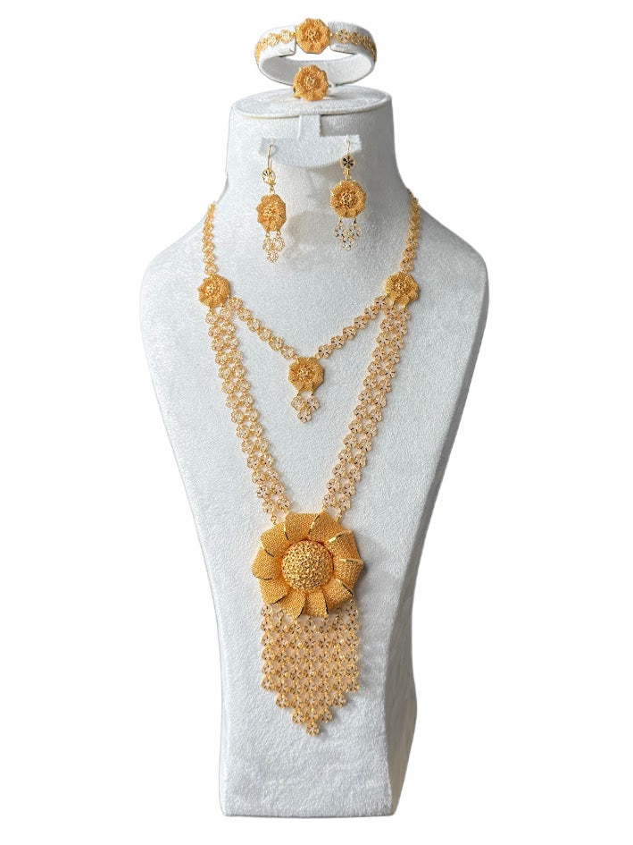 22K Gold Necklace & Ring & Earrings, Bracelet  103.51g