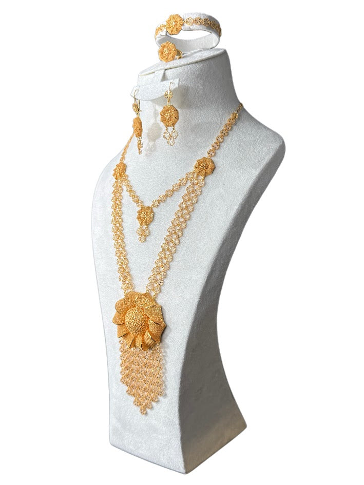 22K Gold Necklace & Ring & Earrings, Bracelet  103.51g