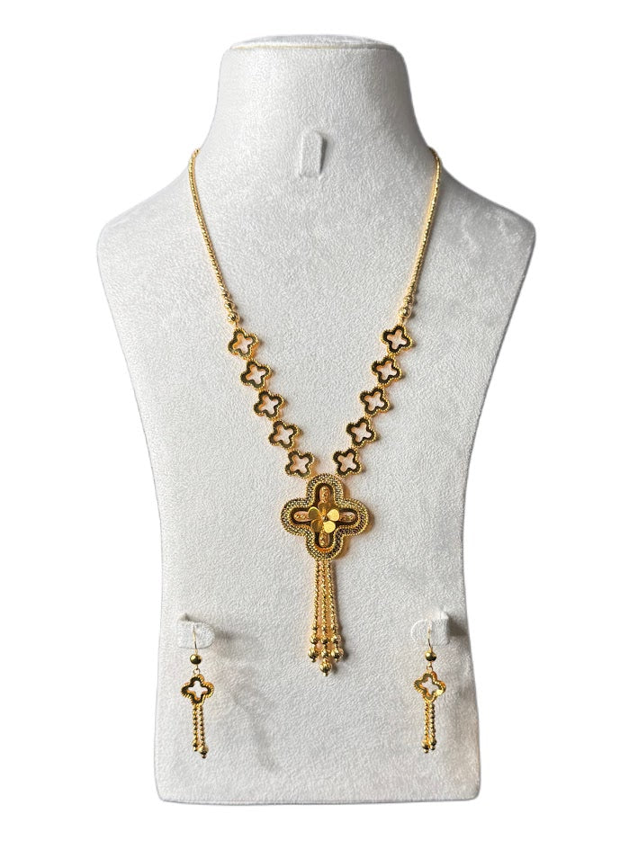 21K Gold Necklace & Earrings 38.67g