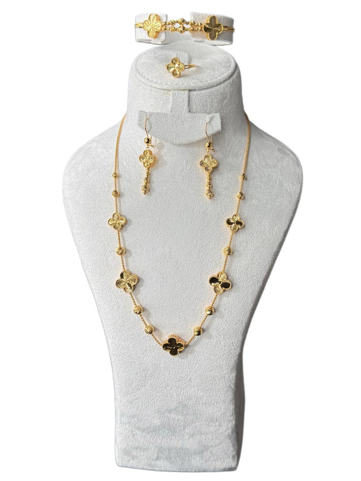 21K Gold Necklace & Ring & Earrings, Bracelet 33.38g