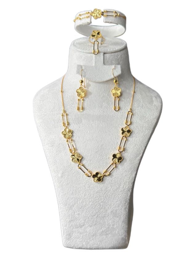 21K Gold Necklace & Ring & Earrings, Bracelet  22.47g