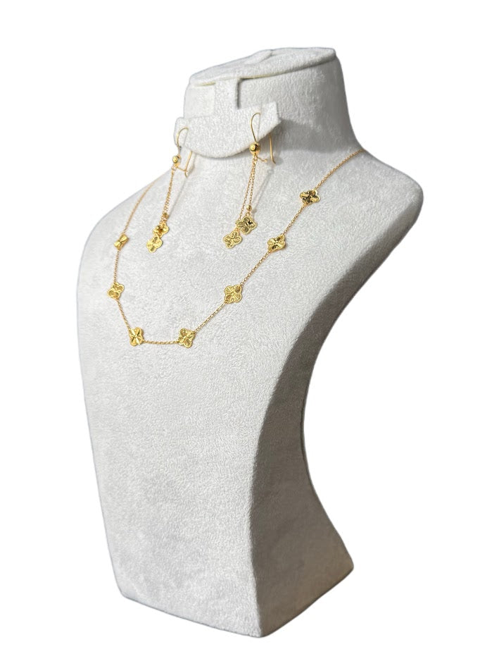 21K Gold Necklace & Earrings 5.65g