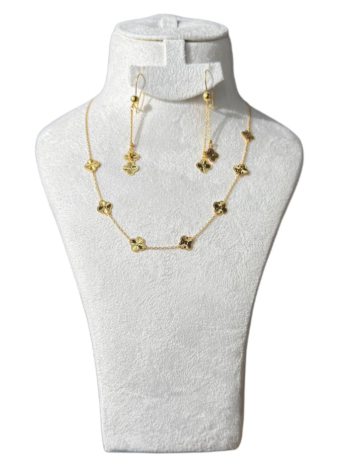 21K Gold Necklace & Earrings 5.65g
