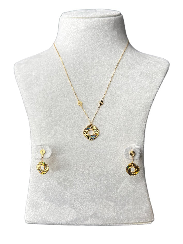 22K Gold Necklace & Earrings 8.18g