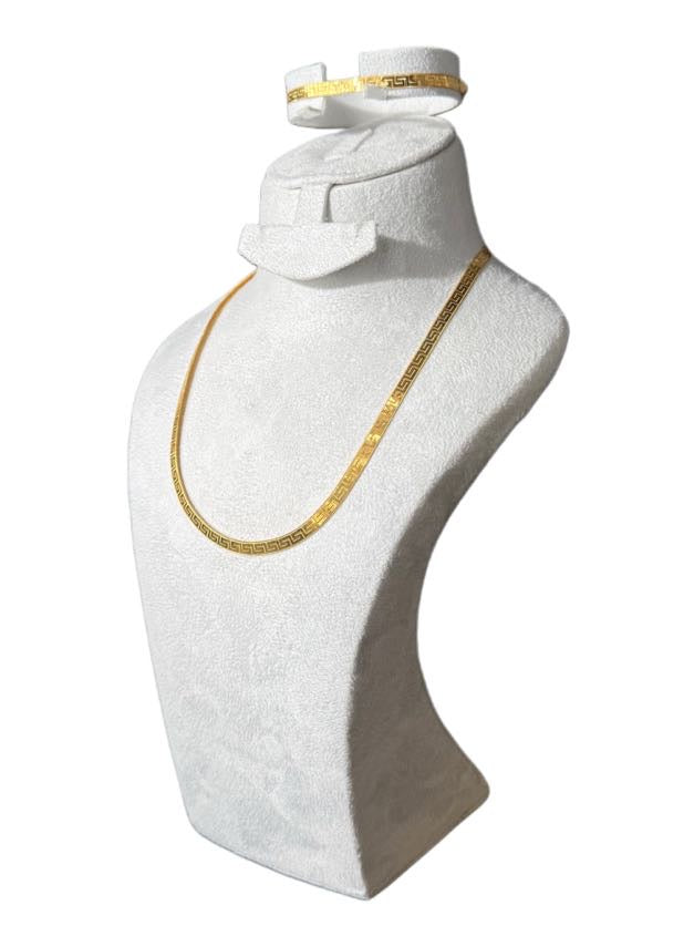 21K Gold Necklace & Ring & Earrings 19.78g