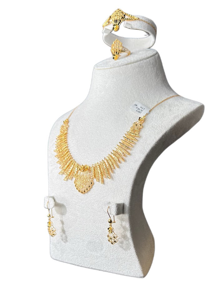 22K Gold Necklace & Ring & Earrings ,Bracelet 29.74g