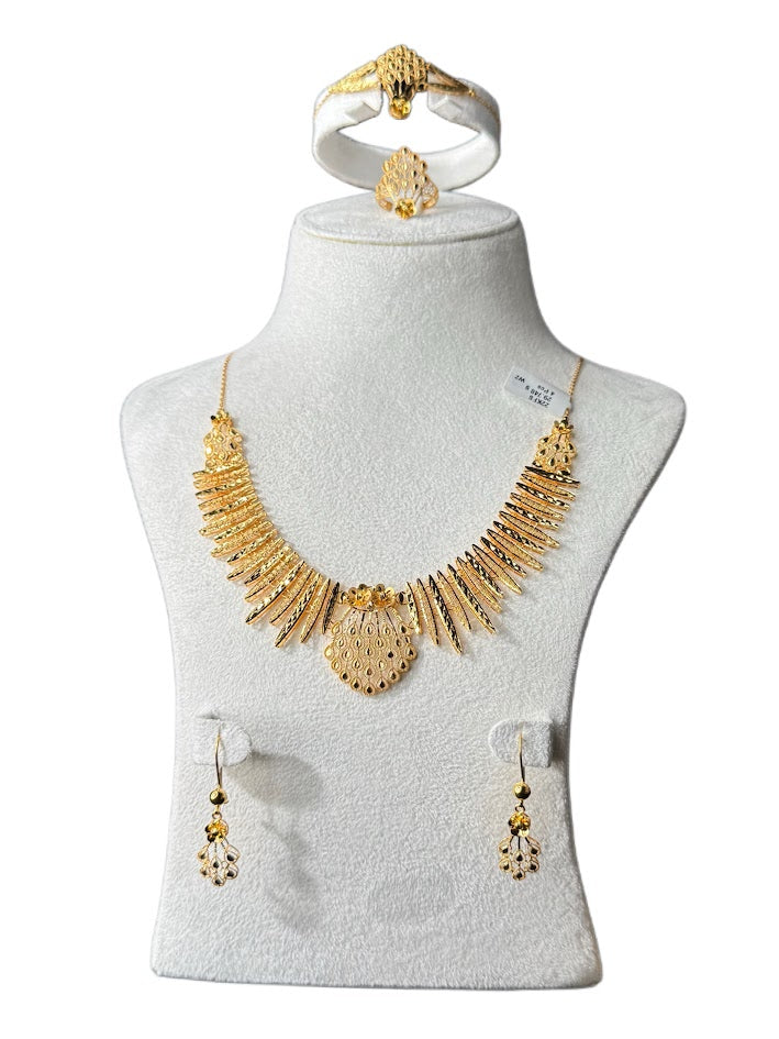 22K Gold Necklace & Ring & Earrings ,Bracelet 29.74g
