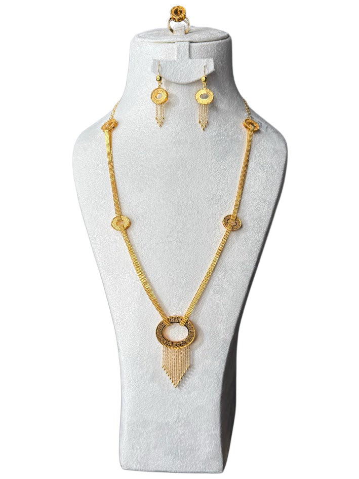 22K Gold Necklace & Ring & Earrings 42.57g