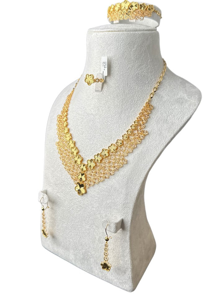 22K Gold Necklace & Ring & Earrings 60.89g