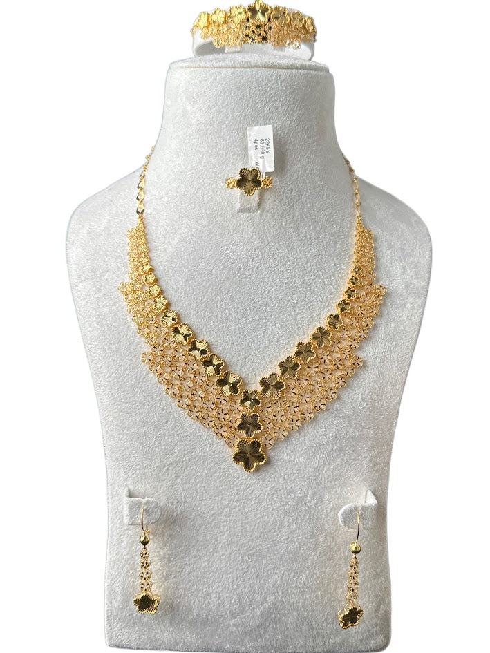 22K Gold Necklace & Ring & Earrings 60.89g