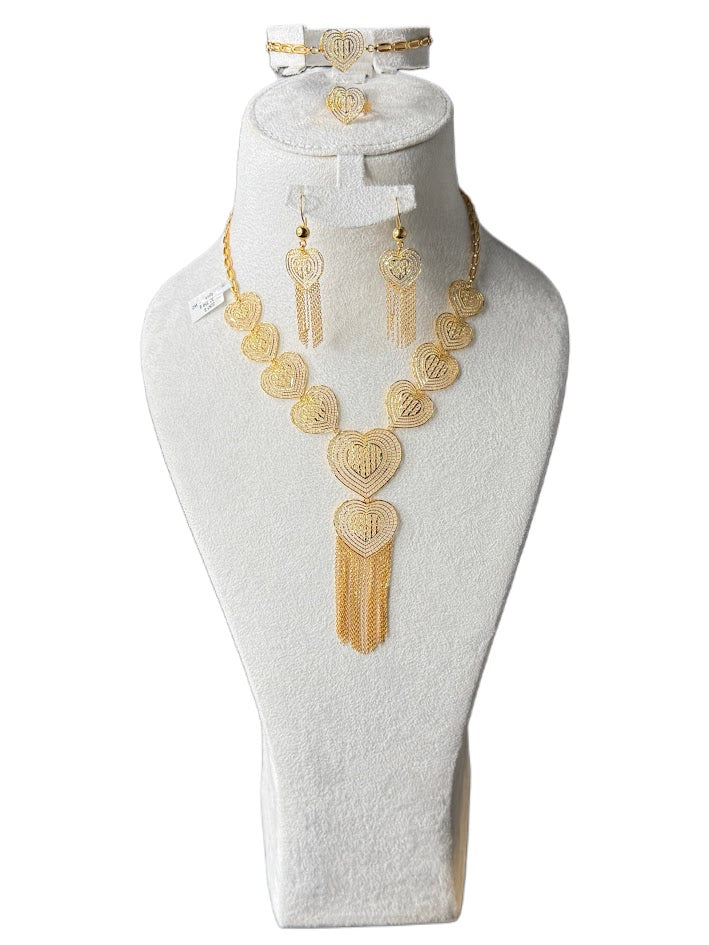 22K Gold Necklace & Ring & Earrings, Bracelet 32.35g