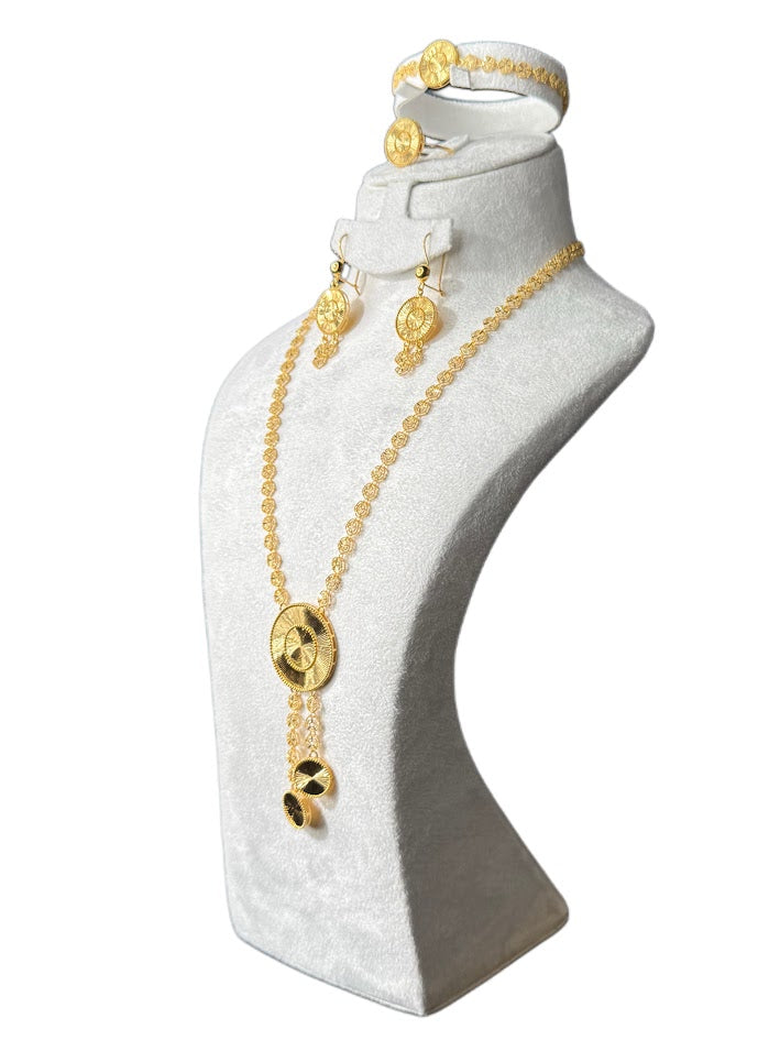 22K Gold Necklace & Ring & Earrings, Bracelet   33.83g