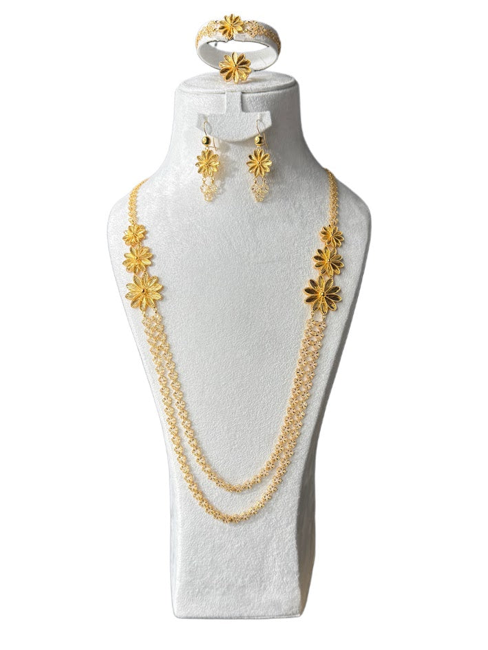 22K Gold Necklace & Ring & Earrings 66.71g