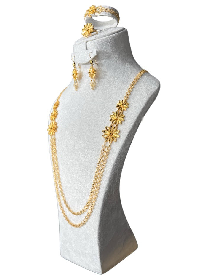 22K Gold Necklace & Ring & Earrings 66.71g