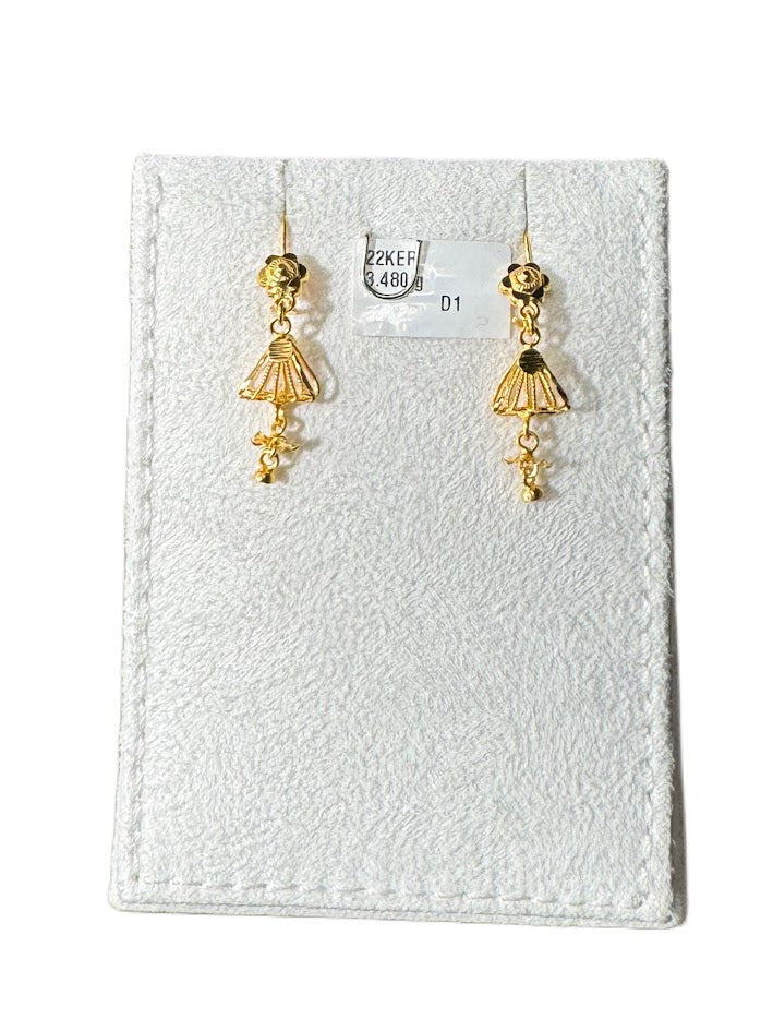 22K Gold Earrings 3.48g