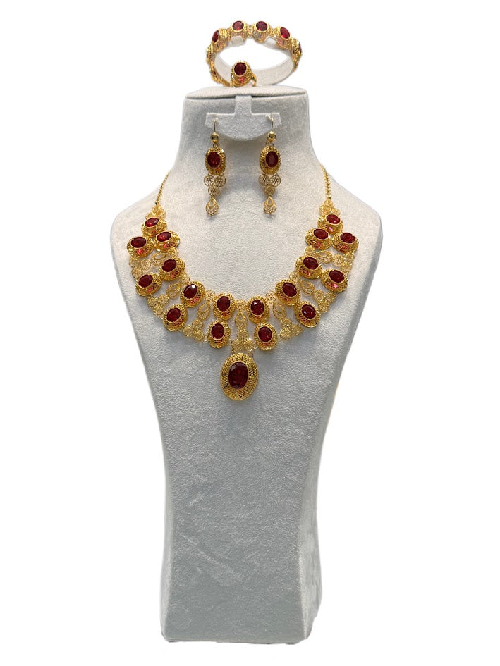 22K Gold Necklace & Ring & Earrings 116.51g