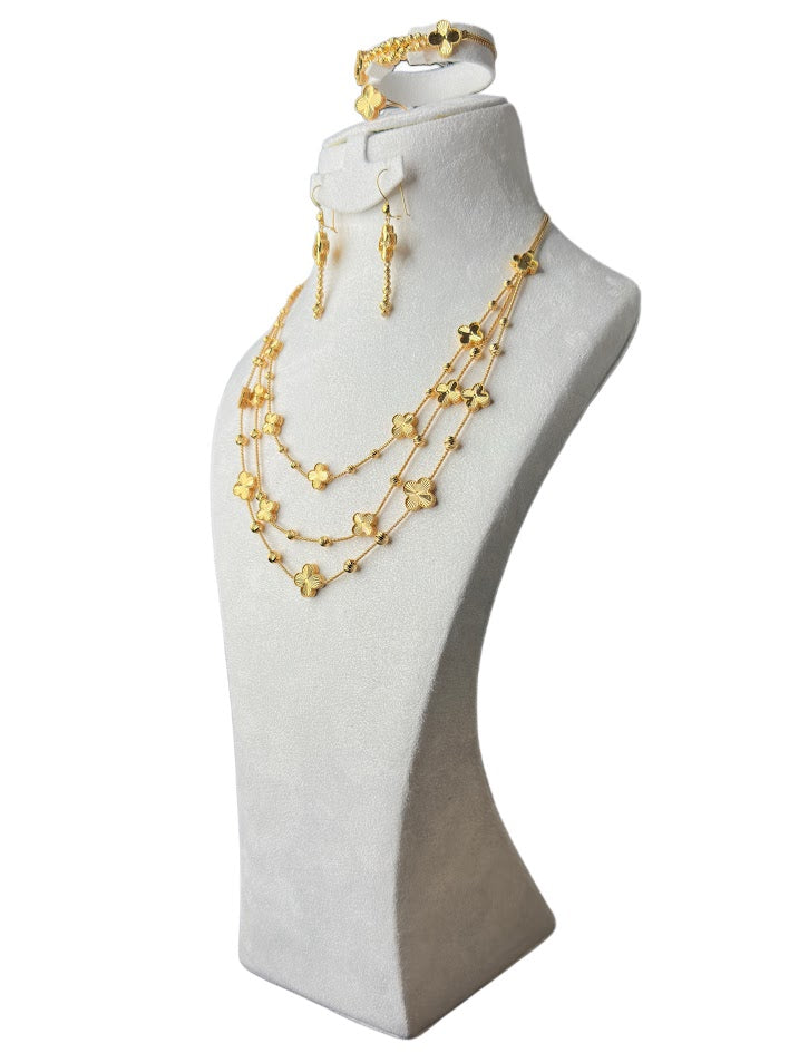 21K Gold Necklace & Ring & Earrings 62.6g