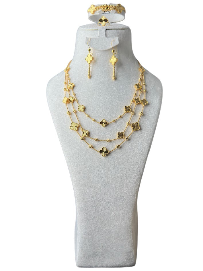 21K Gold Necklace & Ring & Earrings 62.6g