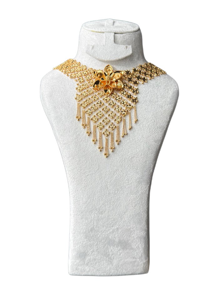 21K Gold Necklace & Ring & Earrings 40.03g