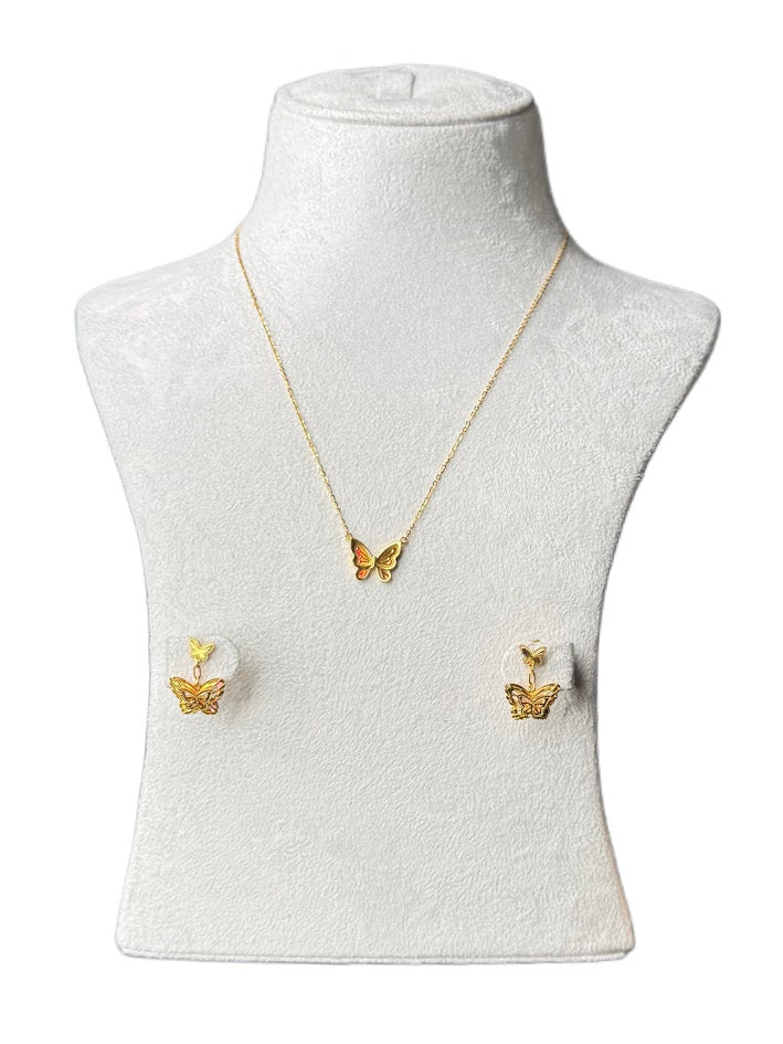 22K Gold Necklace & Earrings 6.11g