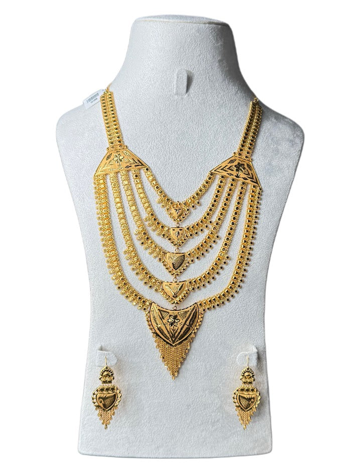 22K Gold Necklace & Ring & Earrings 50.11g