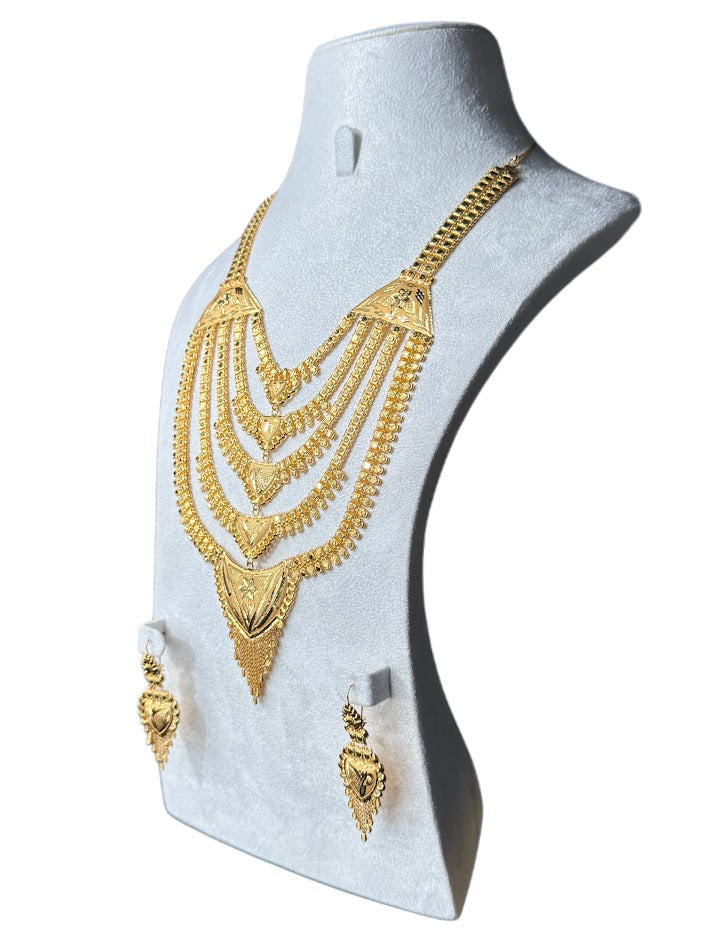 22K Gold Necklace & Ring & Earrings 50.11g