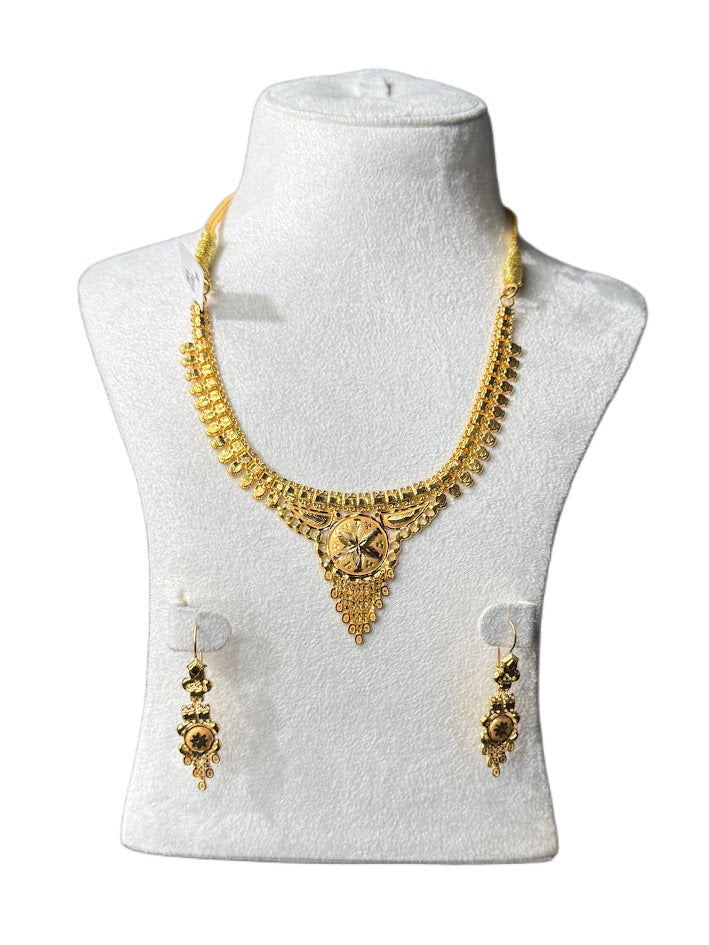 22K Gold Necklace & Ring & Earrings 12.02g