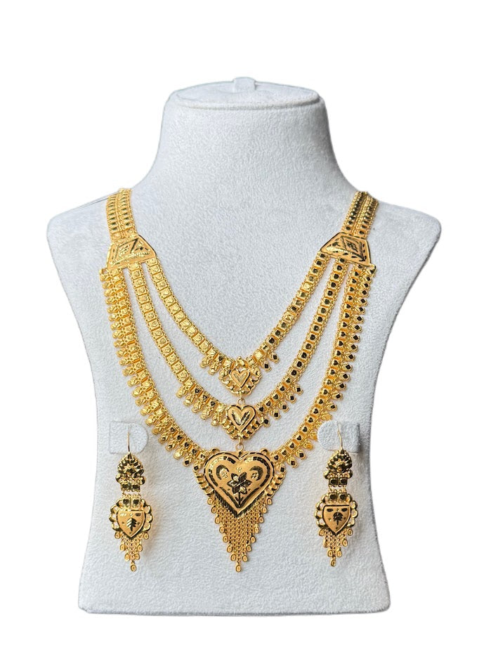 22K Gold Necklace & Earrings 31.07g